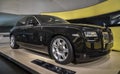 Black car Rolls-Royce Ghost on exhibition at BMW museum in Munich Germany
