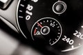 Black car speedometers on control panel