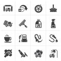 Black car wash objects and icons