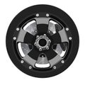 Black car wheel with brake caliper brake disc and tire isolated on white background with clipping path Royalty Free Stock Photo