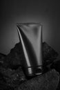 Black Carbon Charcoal Facewash for Mockup Royalty Free Stock Photo