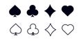 Black card suits. Fortune symbol of gambling luck in poker