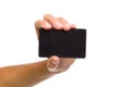 Black card in woman's hand Royalty Free Stock Photo