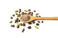 Black Cardamom Seeds Isolated, Brown Cardamon, Dry Kardamon Fruits, Cardamum Spice, Cardamomum