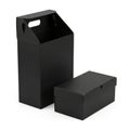 Black cardboard boxes isolated on white background Royalty Free Stock Photo