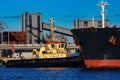 Black cargo ship