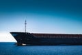 Black cargo ship`s bow Royalty Free Stock Photo
