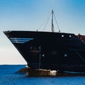 Black cargo ship`s bow Royalty Free Stock Photo