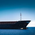 Black cargo ship`s bow Royalty Free Stock Photo