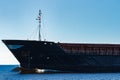 Black cargo ship`s bow Royalty Free Stock Photo