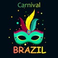 Black carnival background with festive mask. Royalty Free Stock Photo