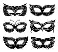 Black carnival masks