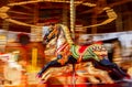 Black Carousel Horse Motion Blur