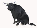 Black Cartoon Bull