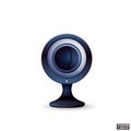 Black cartoon webcam. Digital equipment, ideo supervision Royalty Free Stock Photo