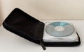 Black Case for CD and DVD on white background. Technology from the 90s Royalty Free Stock Photo