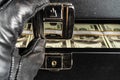 Black case full of dollar bills close up.Money bricks in case Royalty Free Stock Photo