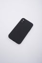 Black case for iPhone, isolated on white background. Royalty Free Stock Photo