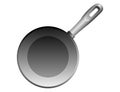 Culinary Excellence: Isolated Black Cast Iron Frying Pan Vector Art on White Background