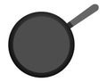 Black Cast Iron frying pan isolated on white background vector illustration