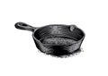 Black cast iron pan