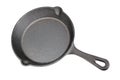 Black cast-iron skillet isolated