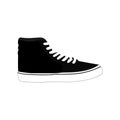 Black Casual Sneaker Shoes Fashion Style Item Illustration