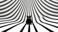 Black Cat In Abstract Black And White Line Art - Daz3d