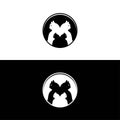 Black cat circle logo . Circle creative cat vector Royalty Free Stock Photo