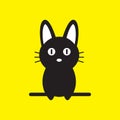 black cat cute perched mascot logo design vector Royalty Free Stock Photo