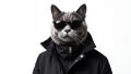 black cat dressed up in swag urban style Royalty Free Stock Photo