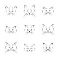 Black cat face, vector illustration. Royalty Free Stock Photo