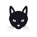 The black cat face vector illustration Royalty Free Stock Photo