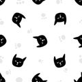 Black cat faces seamless pattern Royalty Free Stock Photo