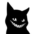 Black cat with a frightening smile