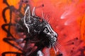 Black Cat Graffiti, London UK Royalty Free Stock Photo