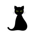 Black cat with green eyes Royalty Free Stock Photo