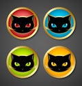 Black cat head icons Royalty Free Stock Photo