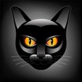 Halloween black cat head logo