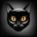 Halloween black cat head logo Royalty Free Stock Photo