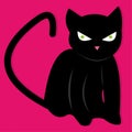 Black cat isolated for halloween concept vector illustration