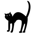 Black cat isolated on white vector Royalty Free Stock Photo