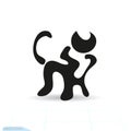 Black Cat Logo. Laconic Symbol for Icons, Logos, Badges and Emblems. Friday 13th