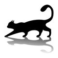 Black Cat logo. Vintage cat silhouette on white background. Vector illustration Royalty Free Stock Photo