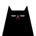 Black cat portrait. Dark pet muzzle. Vector Royalty Free Stock Photo