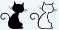 Black cat silhouette Royalty Free Stock Photo