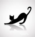 Black cat silhouette icon vector Royalty Free Stock Photo