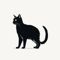 Black Cat Silhouette: A Realistic Animal Portrait In The Style Of Emiliano Ponzi