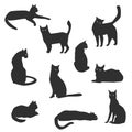 Black Cat Silhouettes Royalty Free Stock Photo