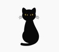 Black cat sitting icon